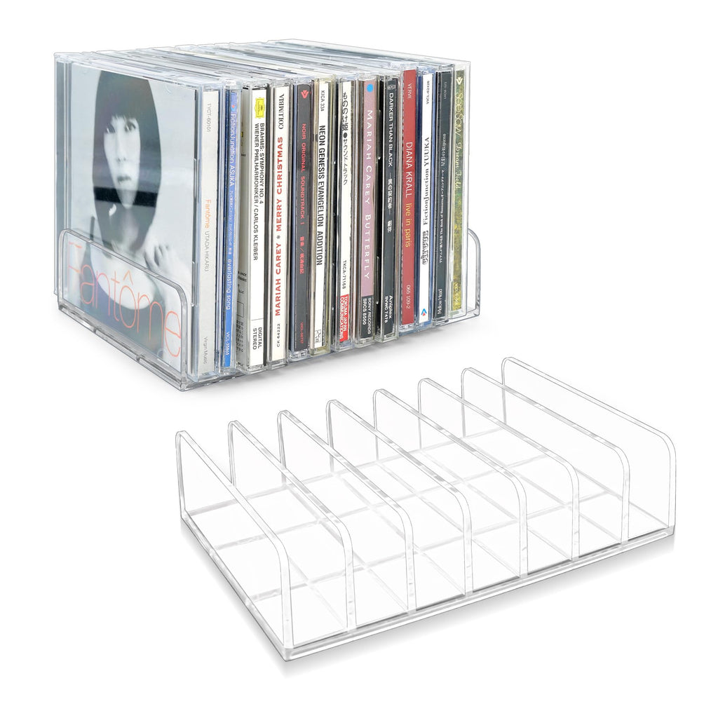 2 Pcs Clear Acrylic CD Holder L5214