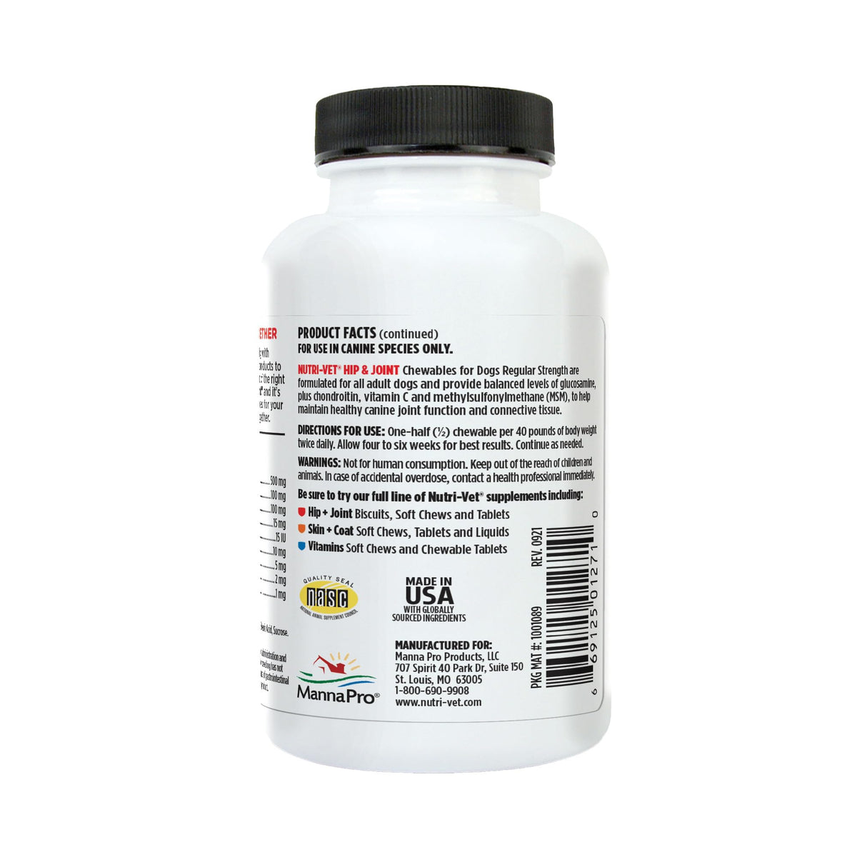 Dog Supplement, 500mg Glucosamine, 75 Count A809805