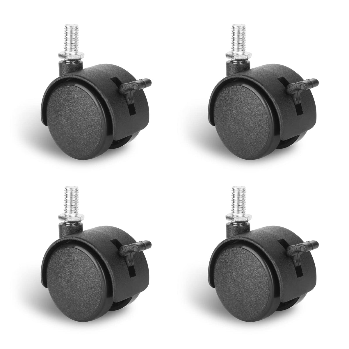 1.5 Inch Swivel Stem Caster Wheels with Locking Brake 4 Pack Q952879