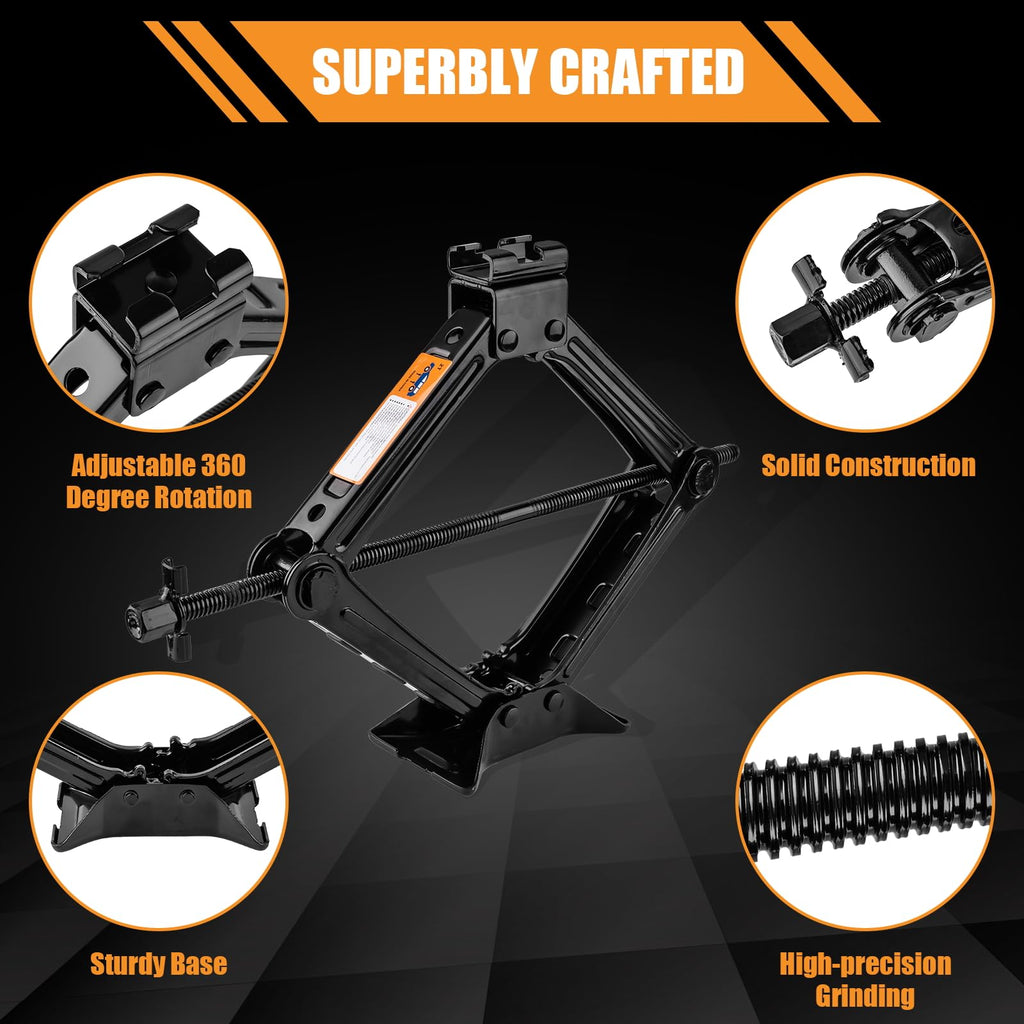 2 Ton Scissor Jack Kit with Lug Wrench U13006