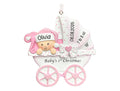 Baby's First Christmas Ornament 2026 Pink Stroller D6363