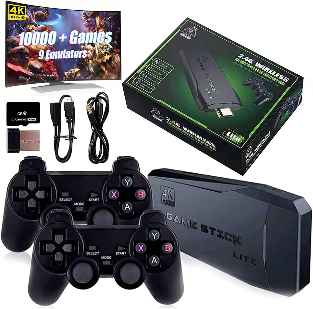 Wireless Retro Game Console with 10,000+ Built-in Games, 4K HDMI-Compatible, 64G, Black I287393
