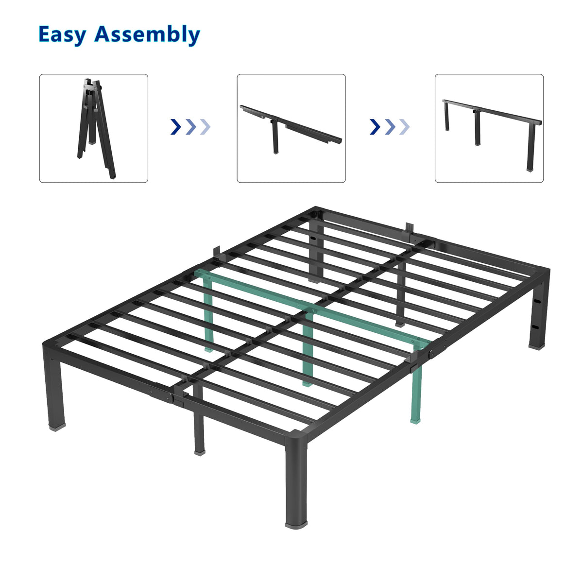 18 Inch Queen Heavy Duty Metal Platform Bed Frame C697