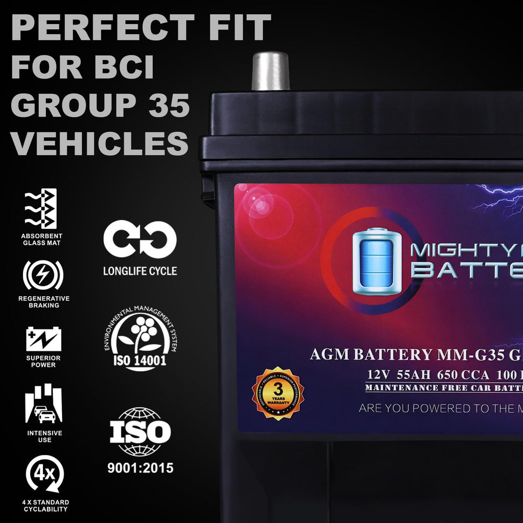 12V 55Ah AGM 650 CCA Battery B1468