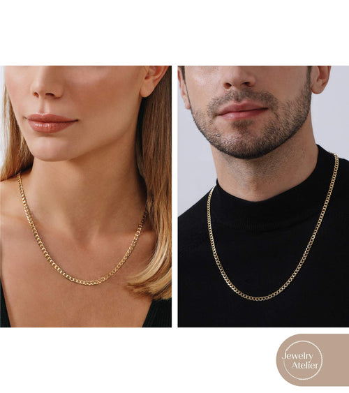 14K Yellow Gold Filled Cuban Curb Link Chain Necklace R278