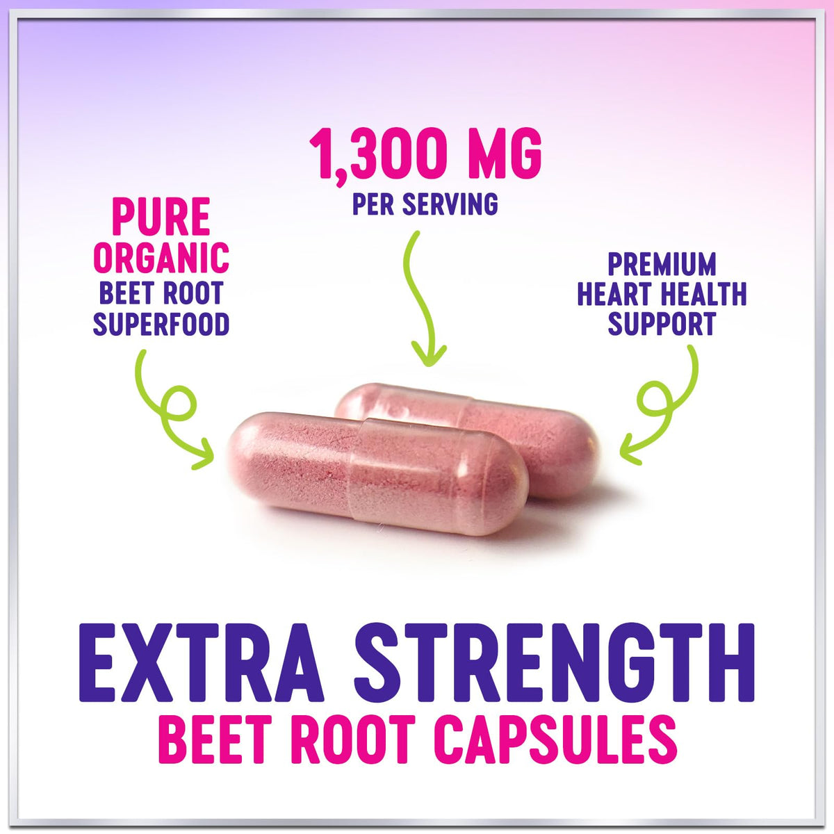 Organic Beet Root Capsules 1300mg 60 Capsules Y992