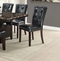 Black Faux Leather Tufted Parson Chairs Set of 2 Z45092