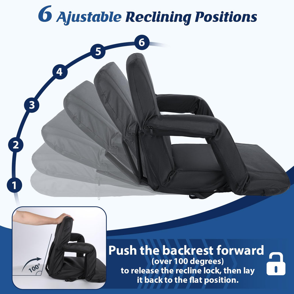 25” Extra Wide Stadium Seats with Back Support 2 Pack P7782