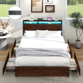 Queen Size Bed Frame with 4 Storage Drawers J364