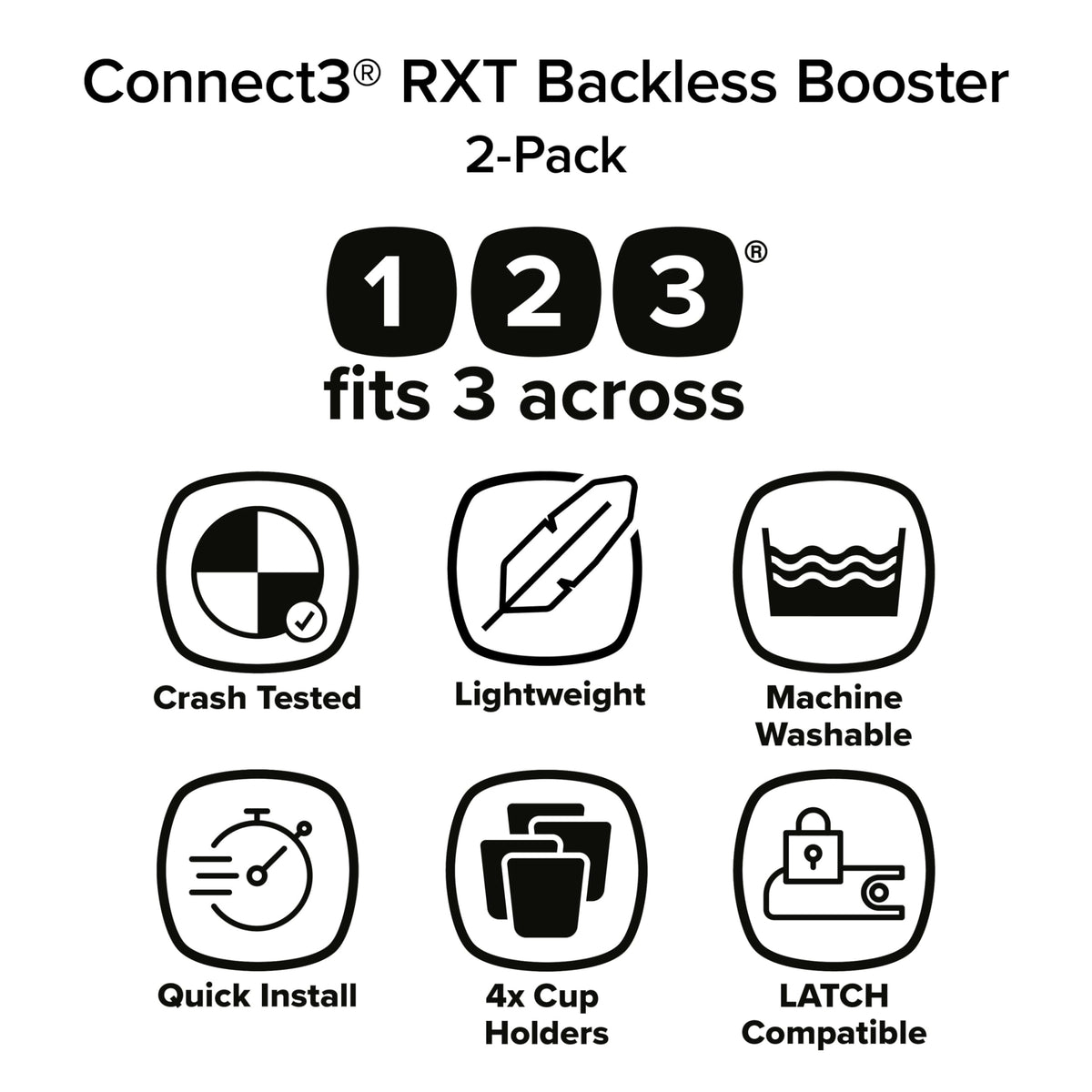 Black Backless Booster, Pack of 2 S53433