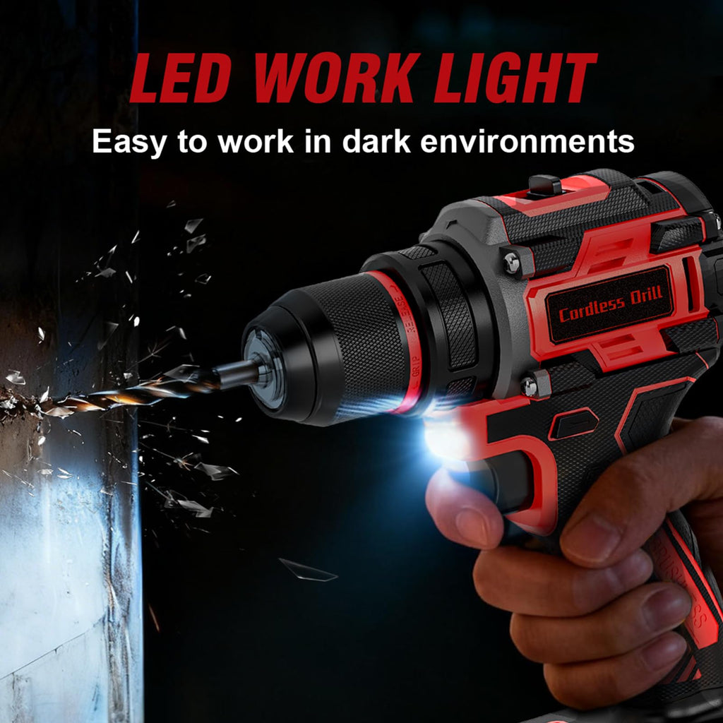 21V Brushless Cordless Drill with 2.0Ah Power Pack and Charger E18507
