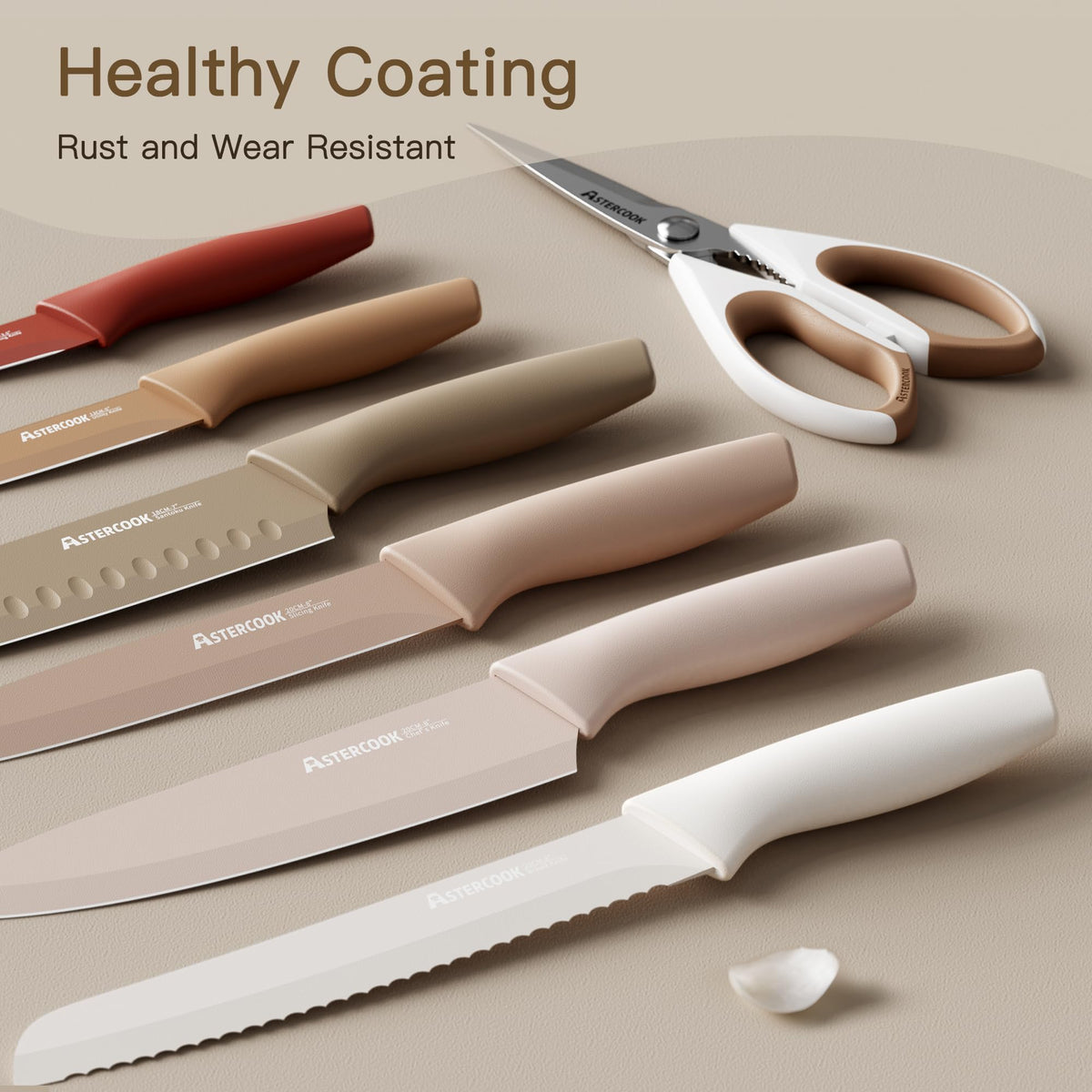 13 Piece Stainless Steel Kitchen Knife Set with Blade Guards C650