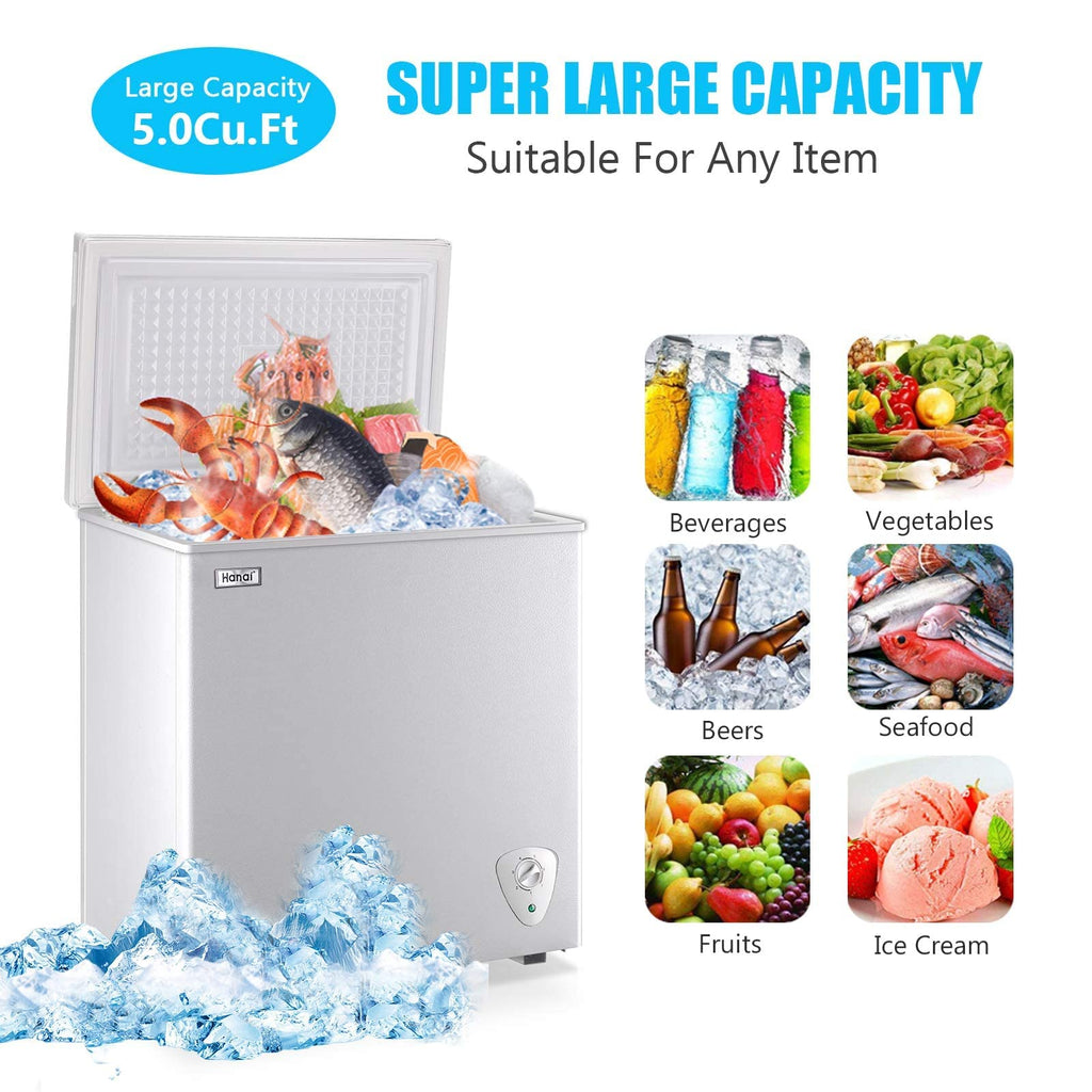 5.0 Cu.Ft White Chest Freezer with Removable Basket R240877