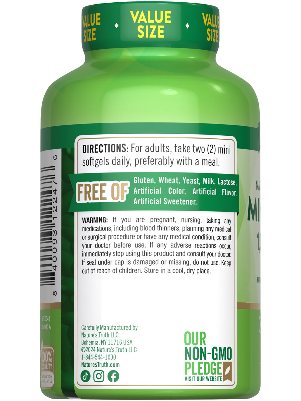Fish Oil Omega 3 1340 mg 200 Mini Softgels E475620