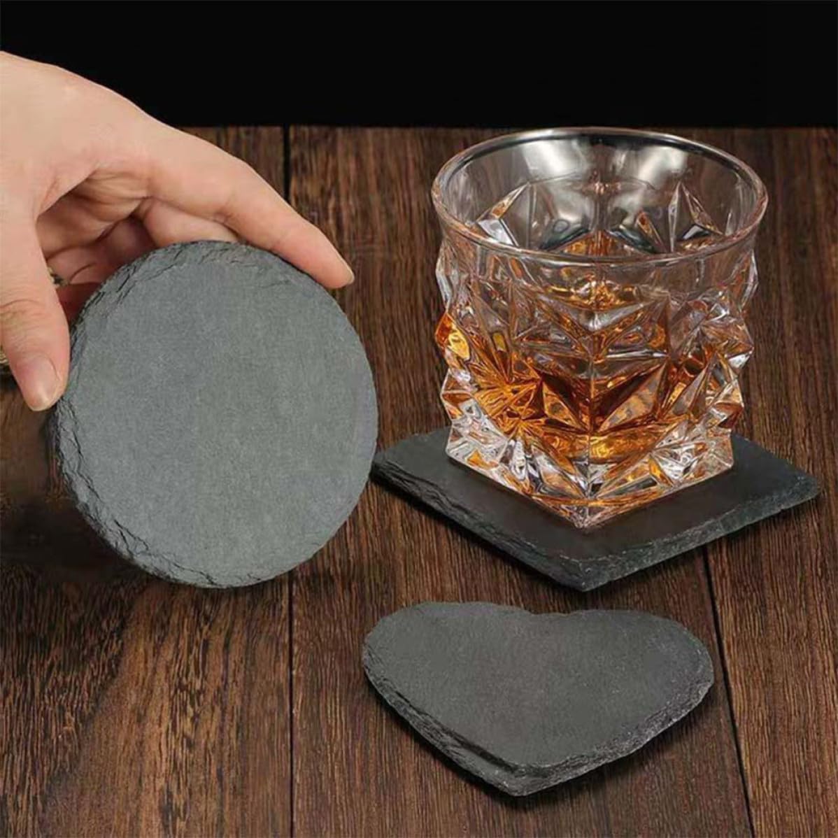 Natural Stone Coasters 12pcs with Non Slip Bottom M496150