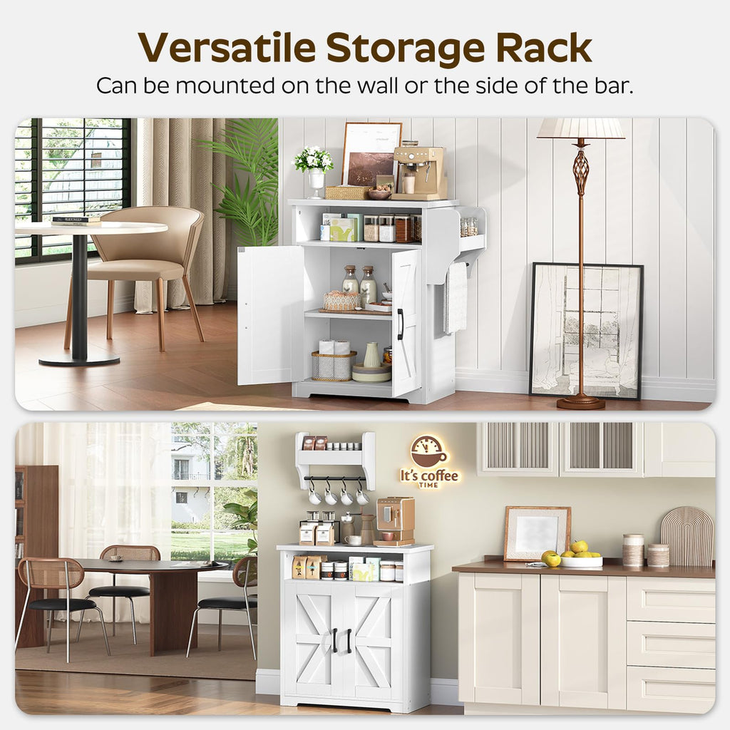 White Coffee Bar Cabinet with Storage G960