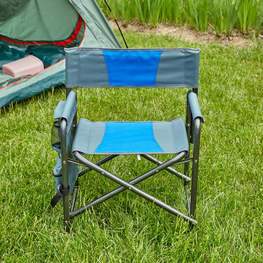 Padded Folding Oversized Chair with Side Table and Storage Pockets K458961