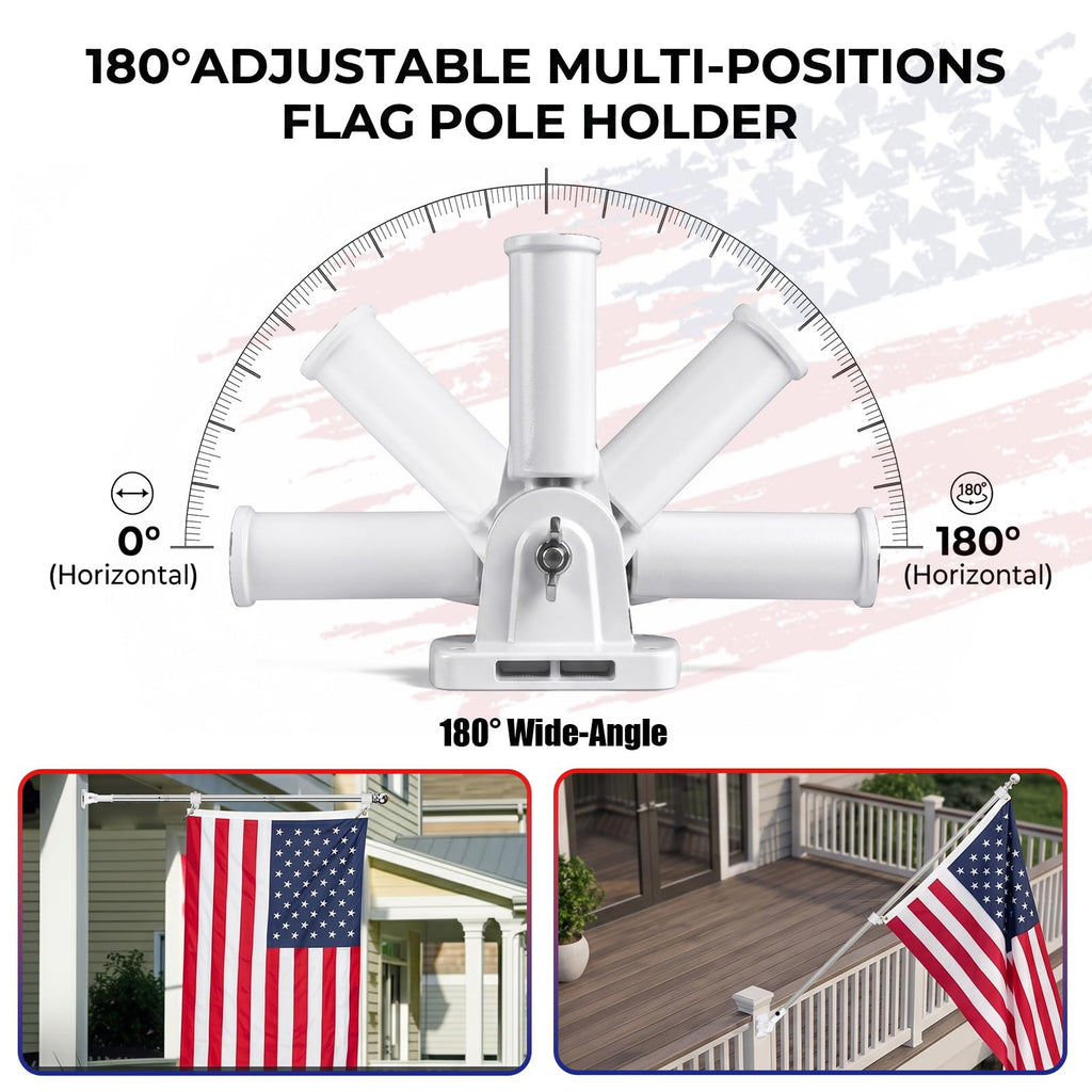 Silver 6 FT Stainless Steel Flag Pole Kit 2 Pack L7230
