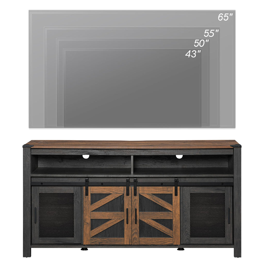 Dark Walnut Black Entertainment Center F3119