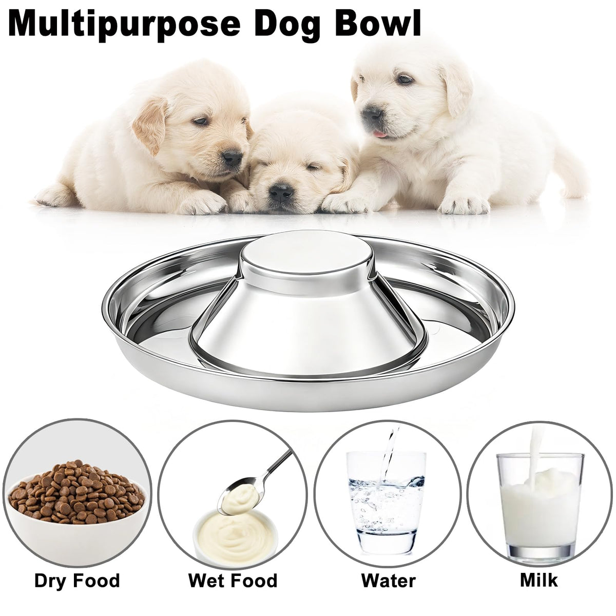 Stainless Steel Multi-Pet Feeding Bowl H375