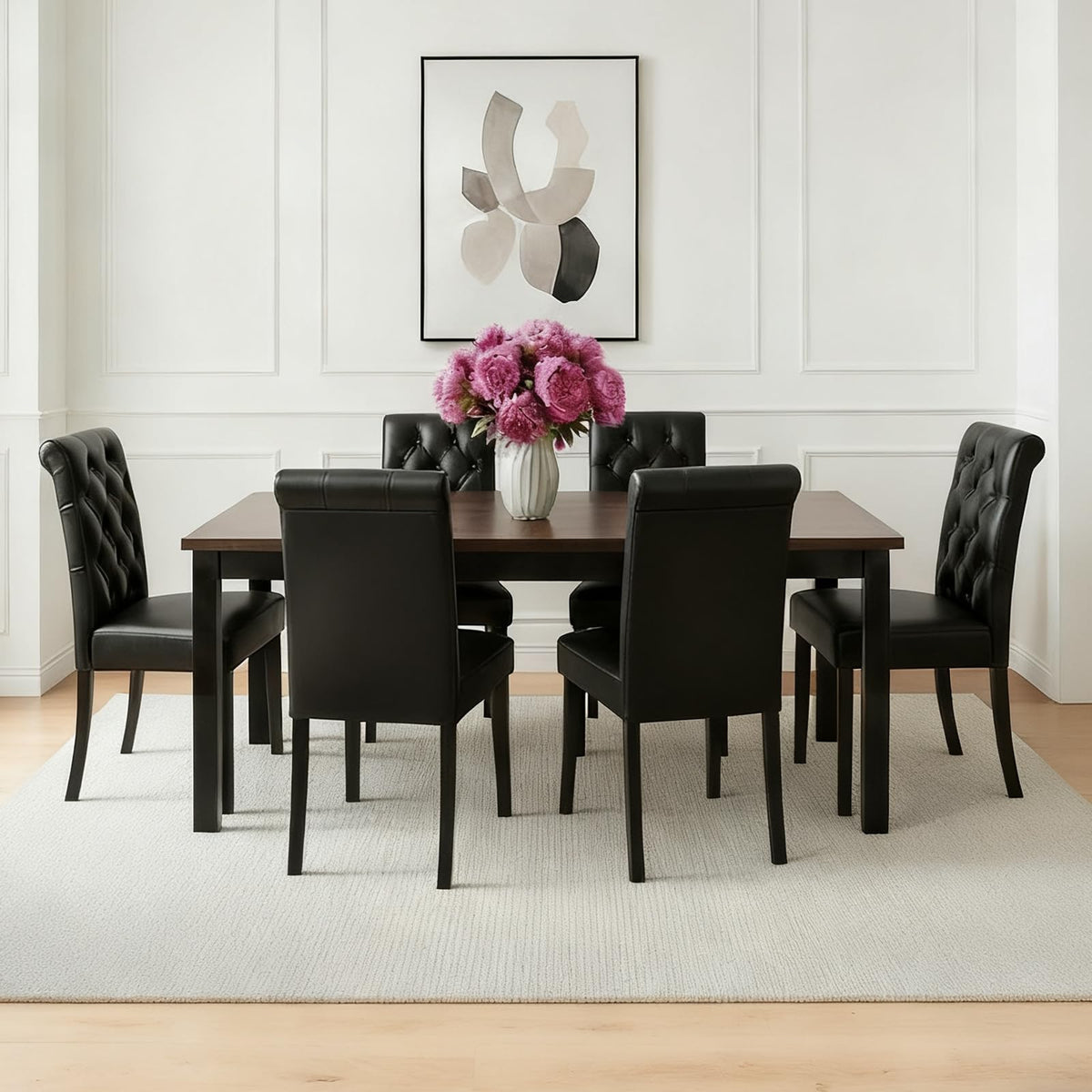 Black PU Leather Dining Chairs Set of 4 R30667
