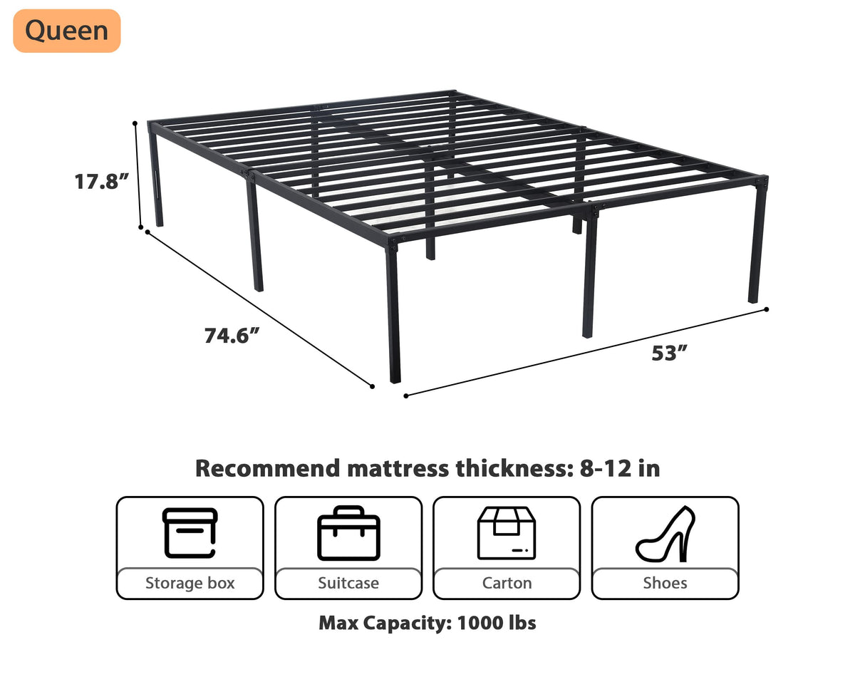 14 Inch Full Size Metal Bed Frame with Storage A685