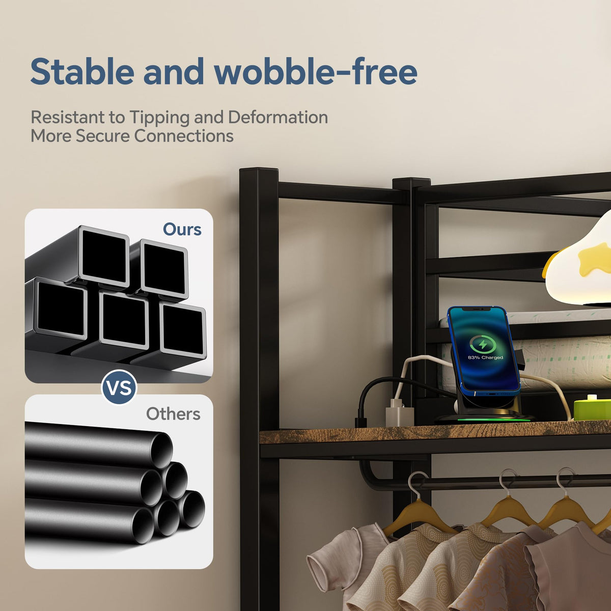 Twin Over Twin Metal Bunk Bed with Storage B732986