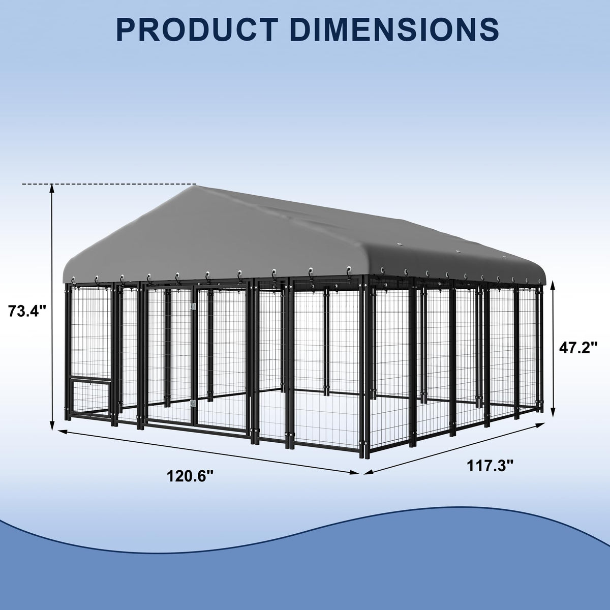 10X10FT Heavy Duty Galvanized Steel Dog Kennel with Roof F2828
