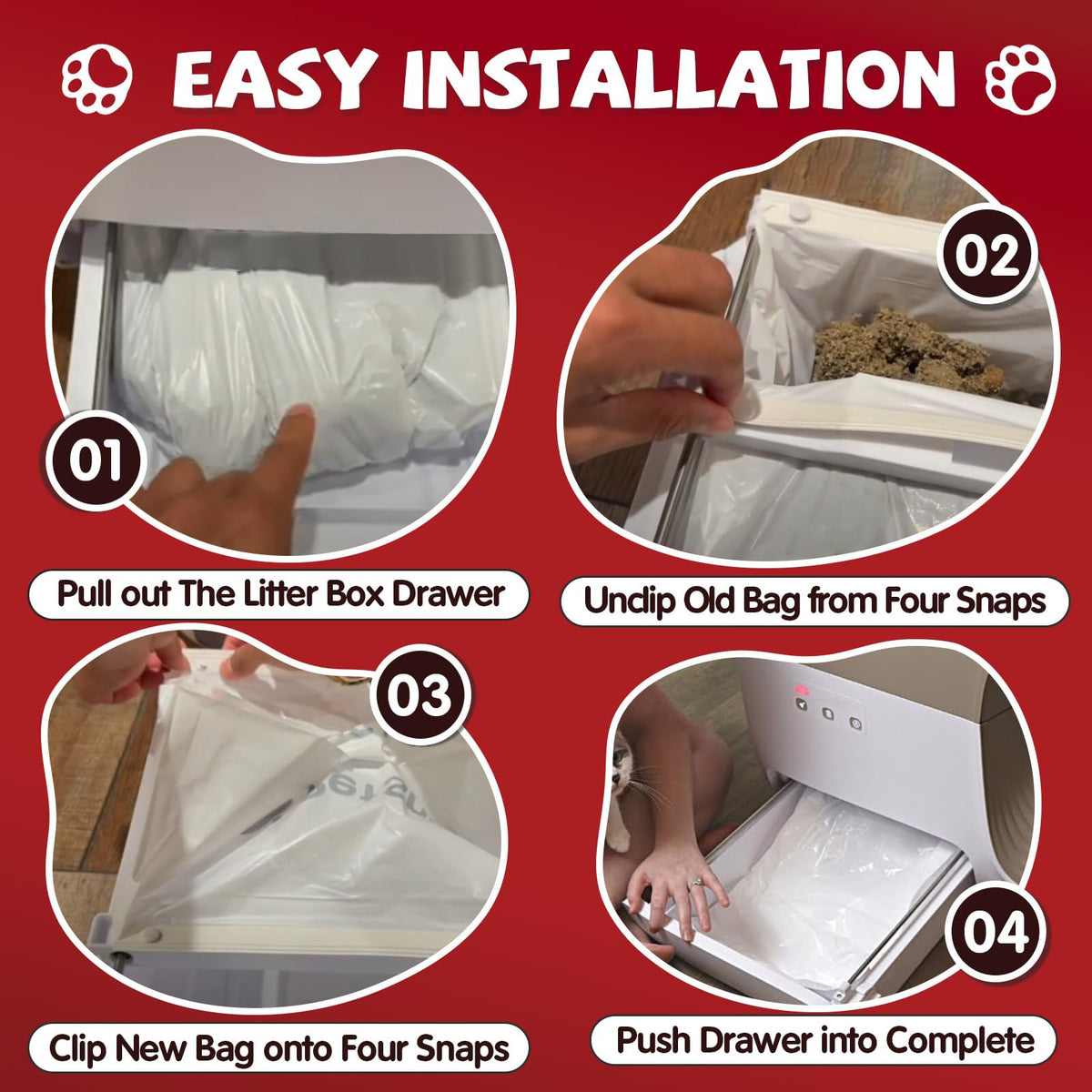 120 Pcs Self-Sealing Drawer Cat Litter Bags M88541