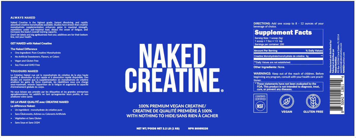 Micronized Creatine Monohydrate 1,000g Vegan Non-GMO P402065