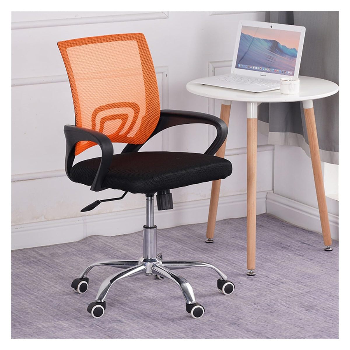 Black Orange Mesh Ergonomic Swivel Office Chair Y55097