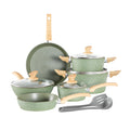 Non Stick Sage Green Cookware Set I91470