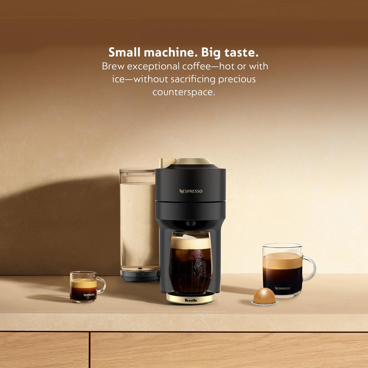 Matte Black Gold Coffee and Espresso Maker E547354