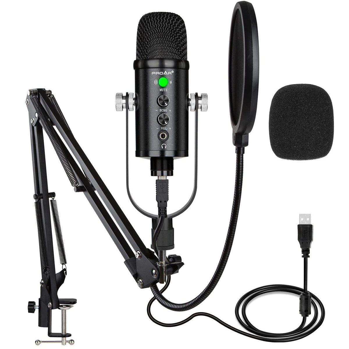 USB Condenser Microphone Kit with Boom Arm L215