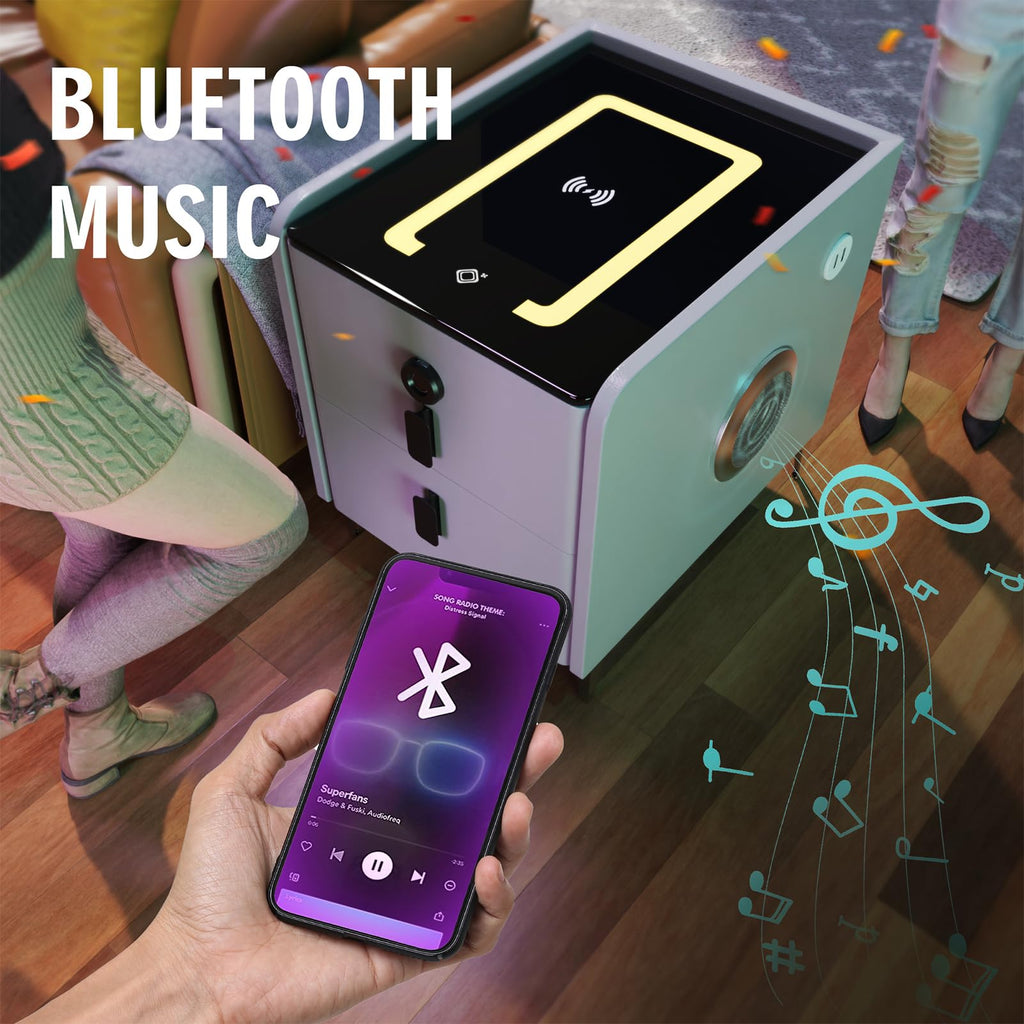 Wireless Charging Nightstand with 2 Drawers M1451