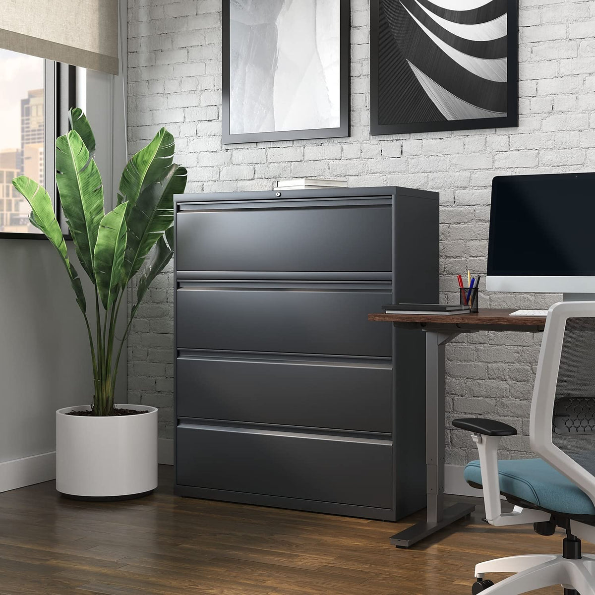 4 Drawer Charcoal Lateral File F9296
