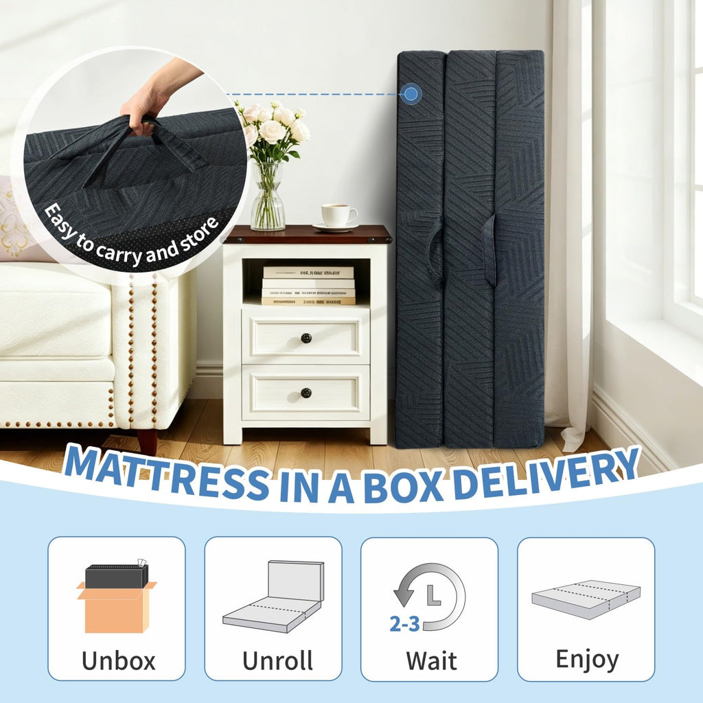 6 Inch Foldable Memory Foam Mattress Queen Size N3238