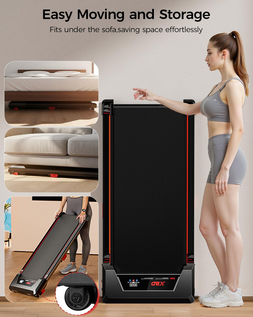 Incline Walking Pad Treadmill 330 Lbs Capacity 2.5HP V6564