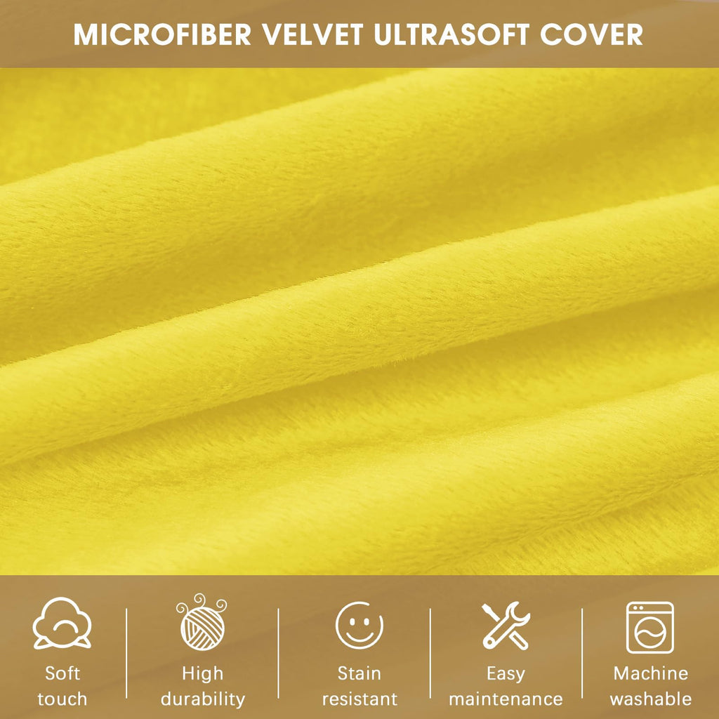 Yellow 3 ft Memory Foam Bean Bag Chair U417748