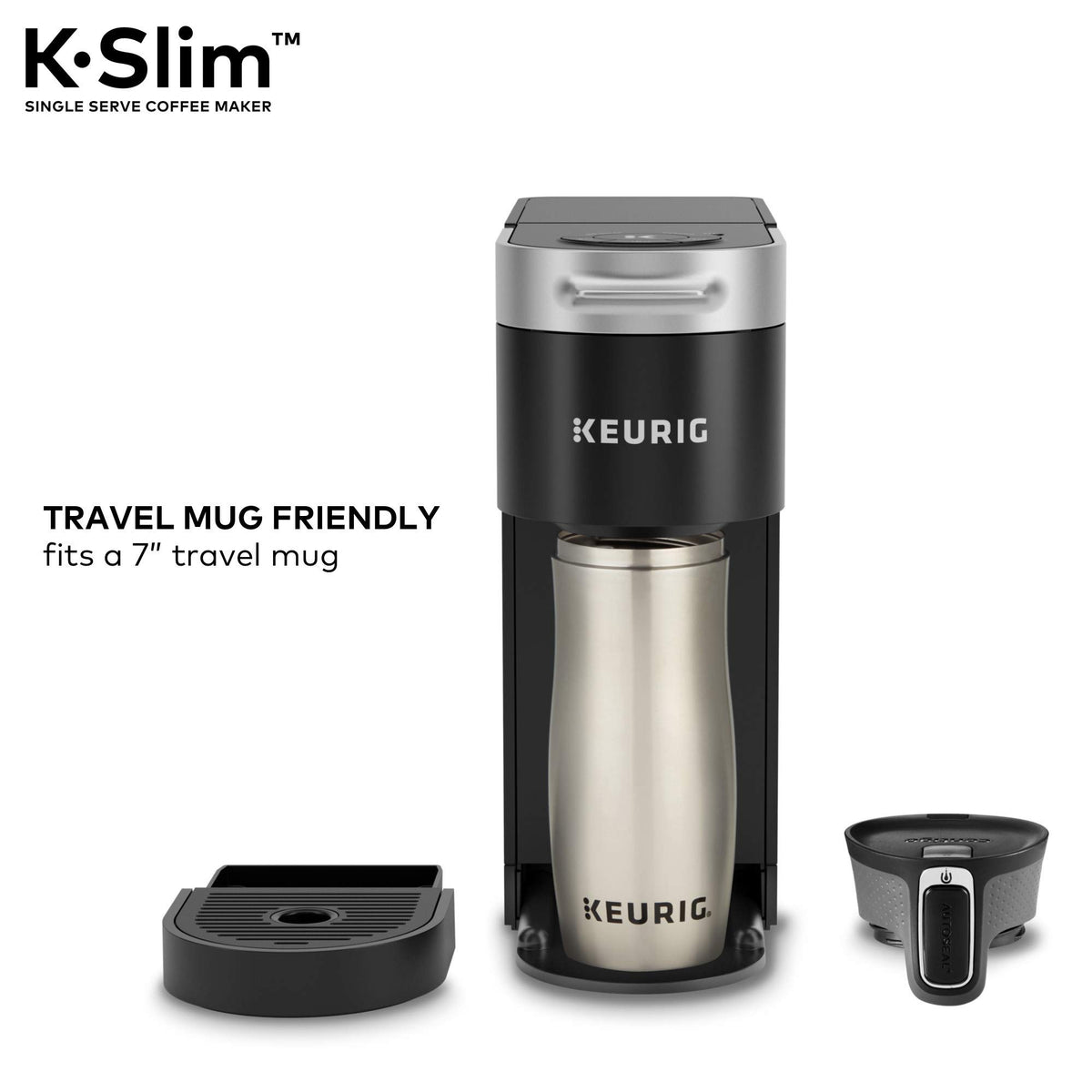Single Serve K-Cup Pod Coffee Maker, 3 Brew Sizes, 46oz Removable Reservoir, Black R79099