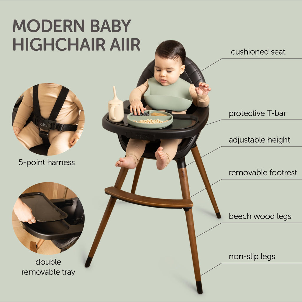 Convertible Wooden High Chair with Adjustable Height A8797