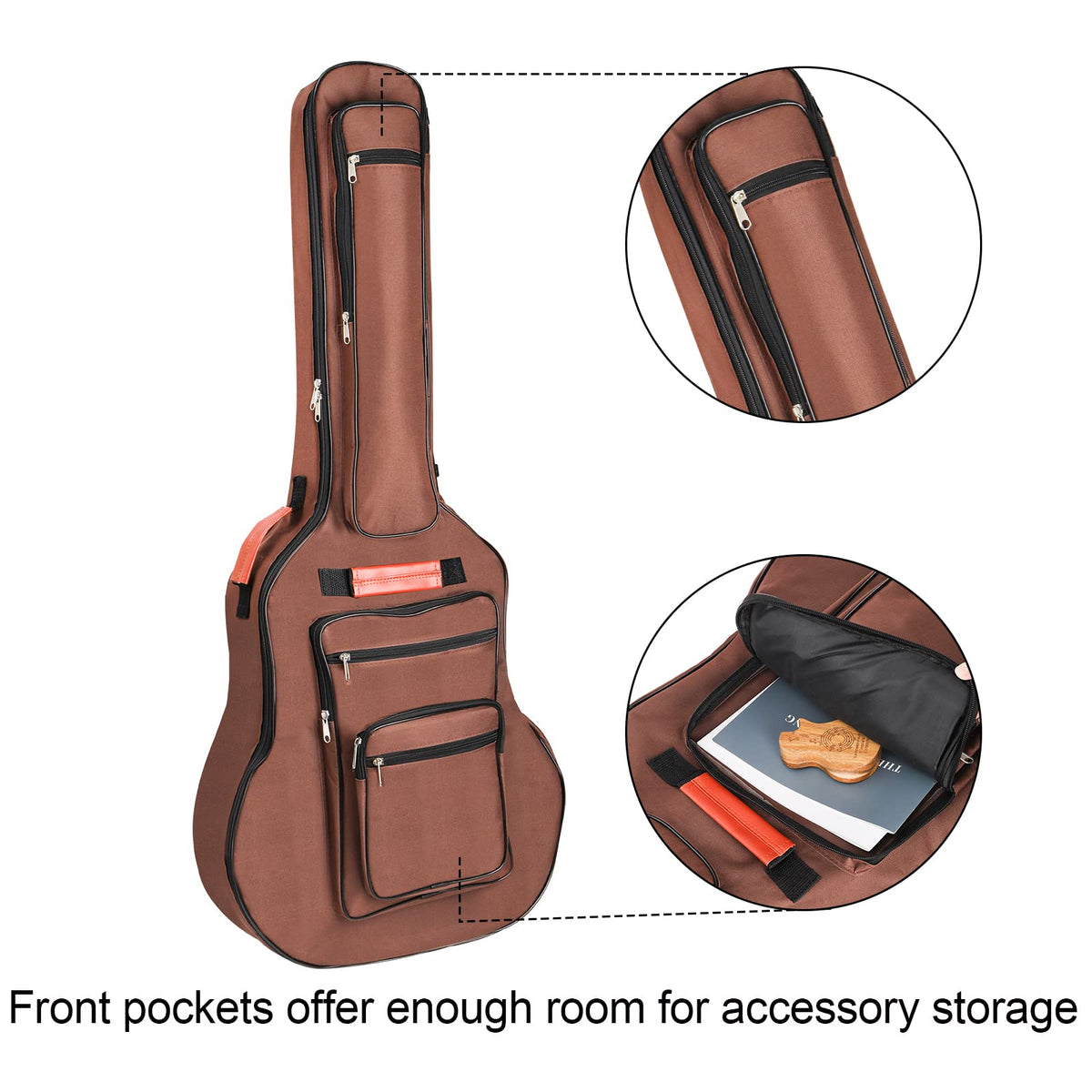 40 41 42 Inches 6 Pockets Waterproof Oxford Cloth Guitar Bag T111476