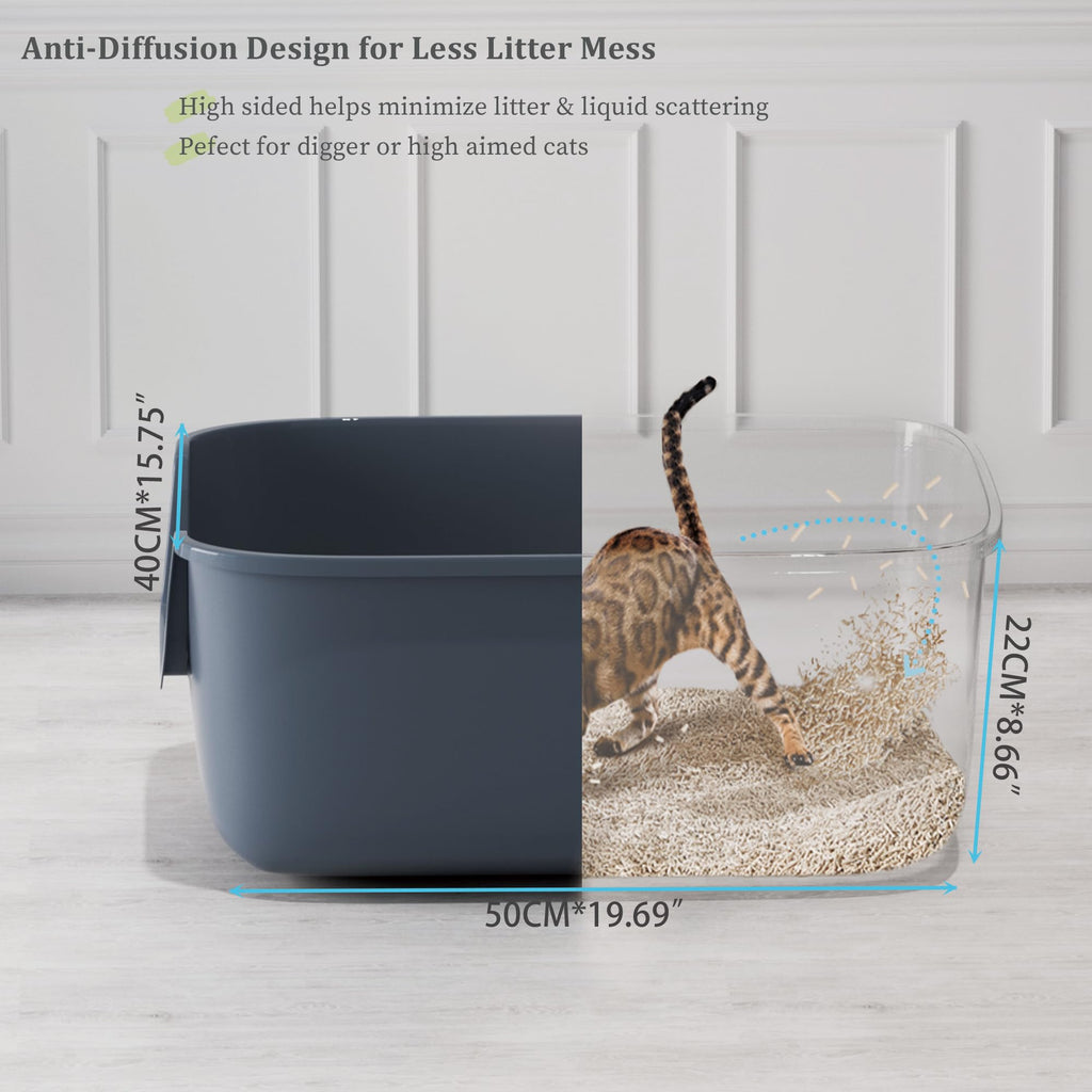 Large High Sided Anti-Splashing Cat Litter Box H846