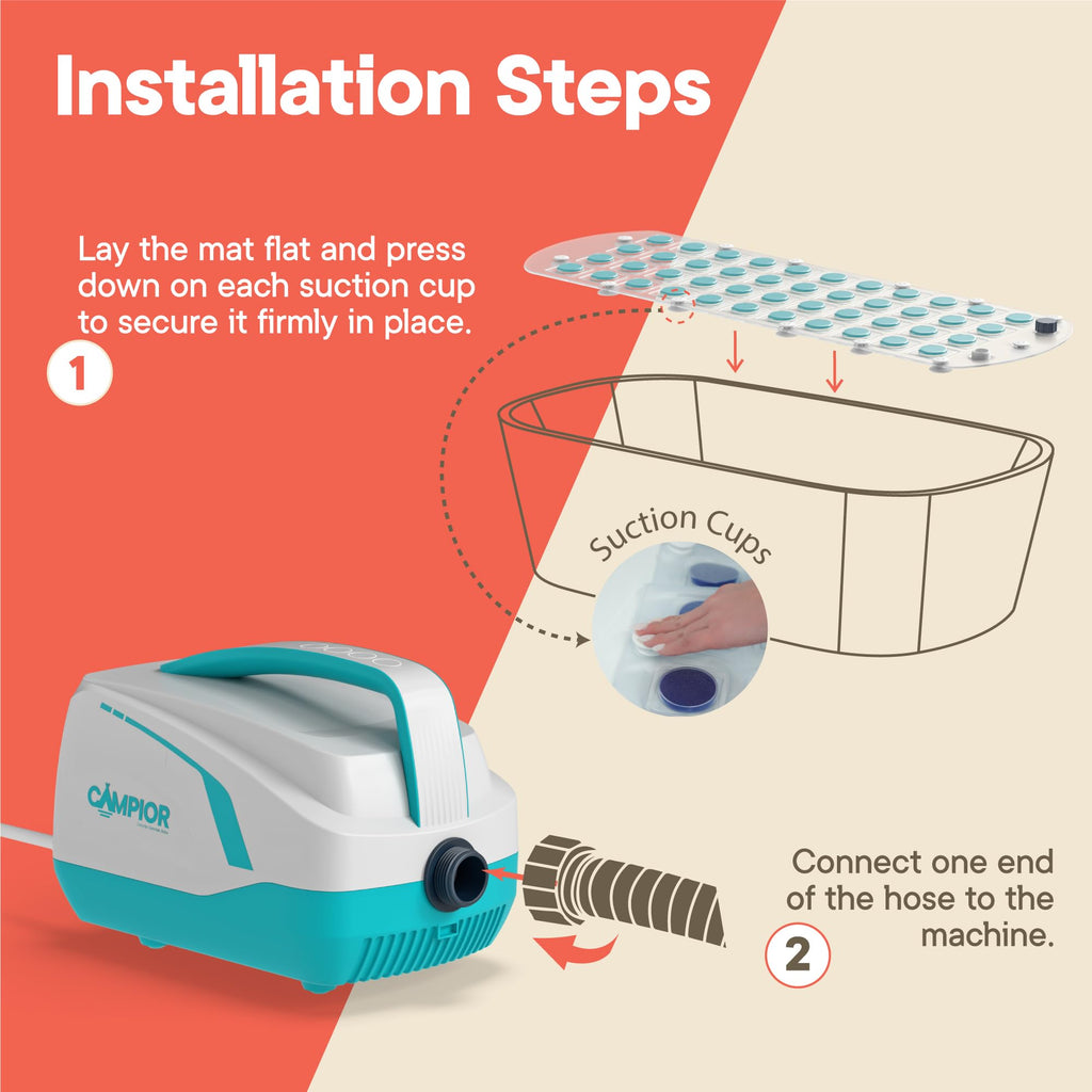 Bath Massager Mat with Adjustable Bubbles and Remote Control I17849