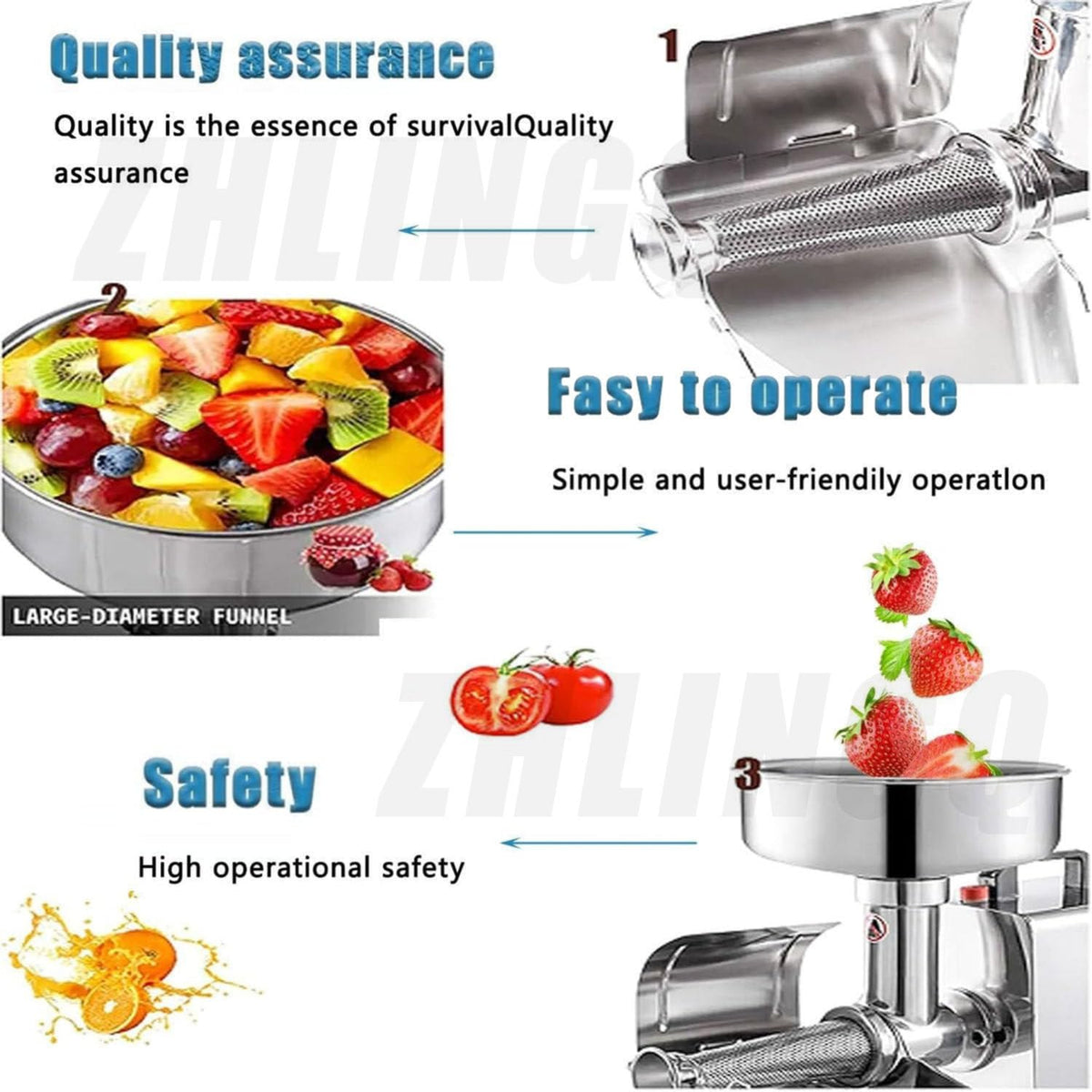 450W Stainless Steel Electric Tomato Strainer P59902