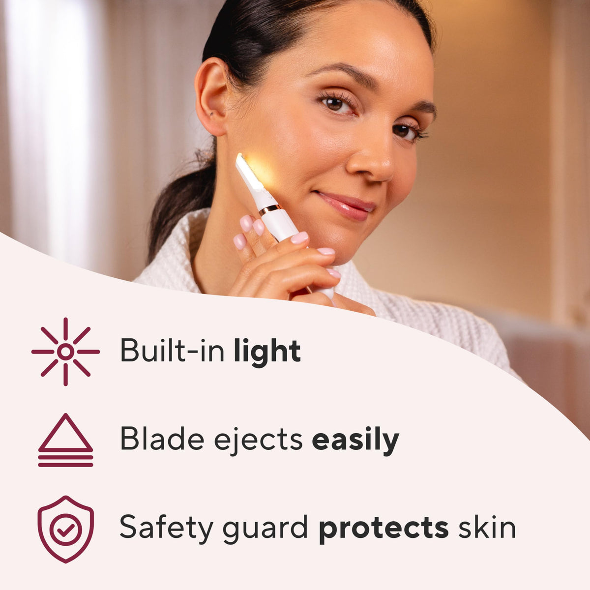 Lighted Electric Facial Exfoliator with 6 Replacement Heads M42650