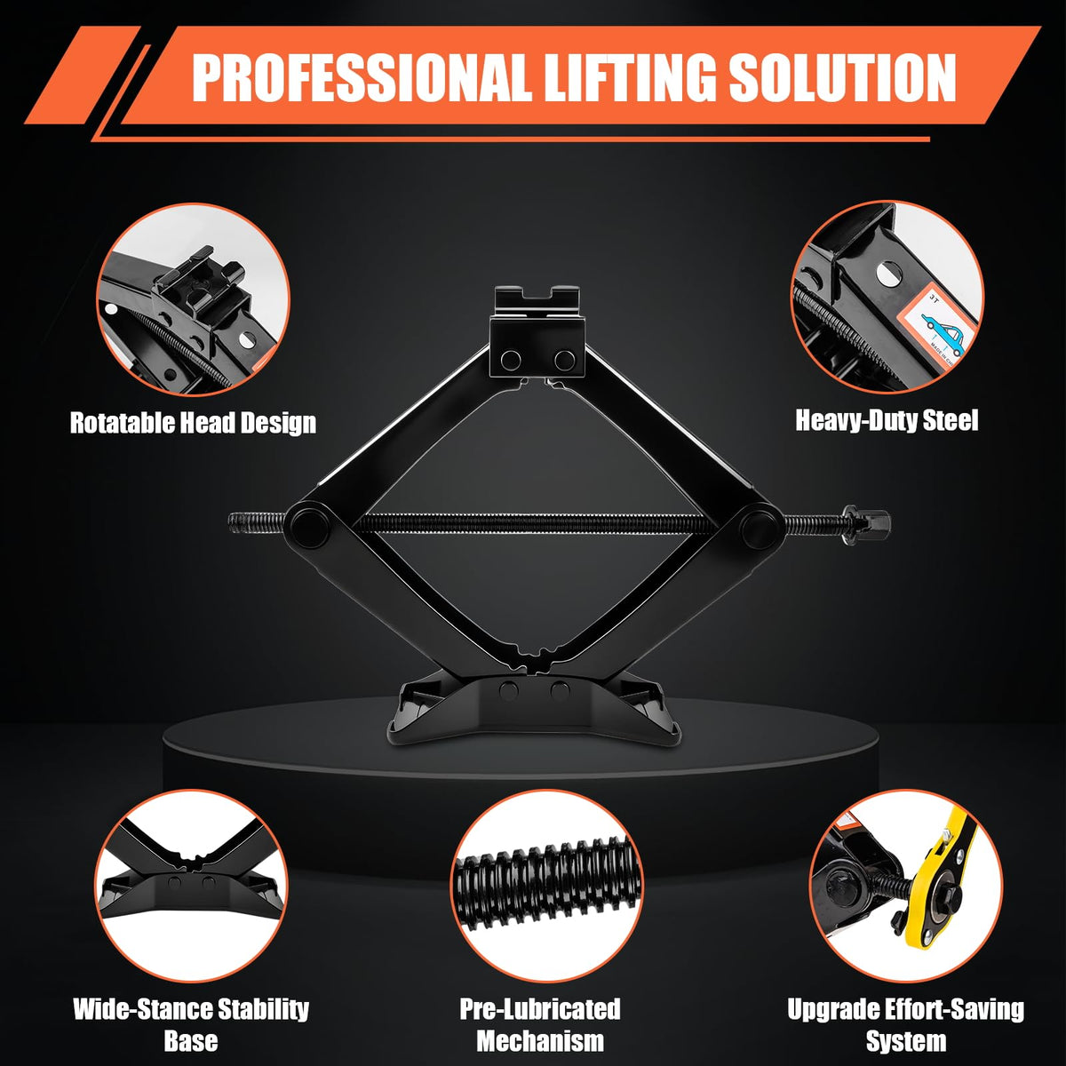3 Ton Heavy Duty Scissor Jack with Lug Wrench Z58915