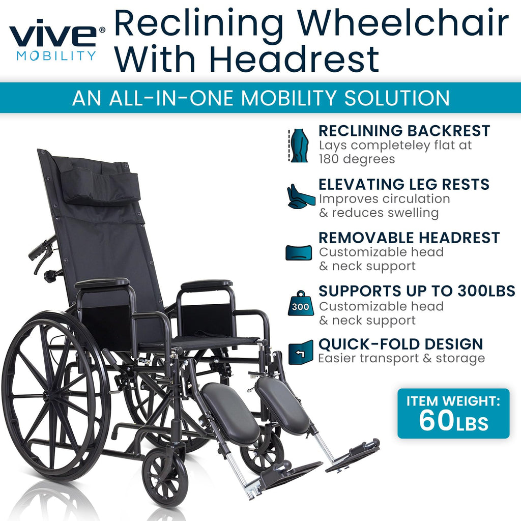 Reclining Wheelchair with Elevating Leg Rests U651223