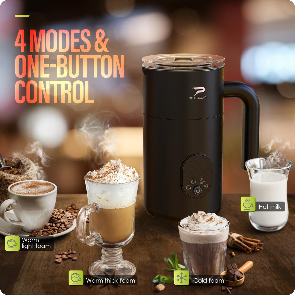 4 in 1 Automatic Milk Frother and Steamer 350ML Black I48025