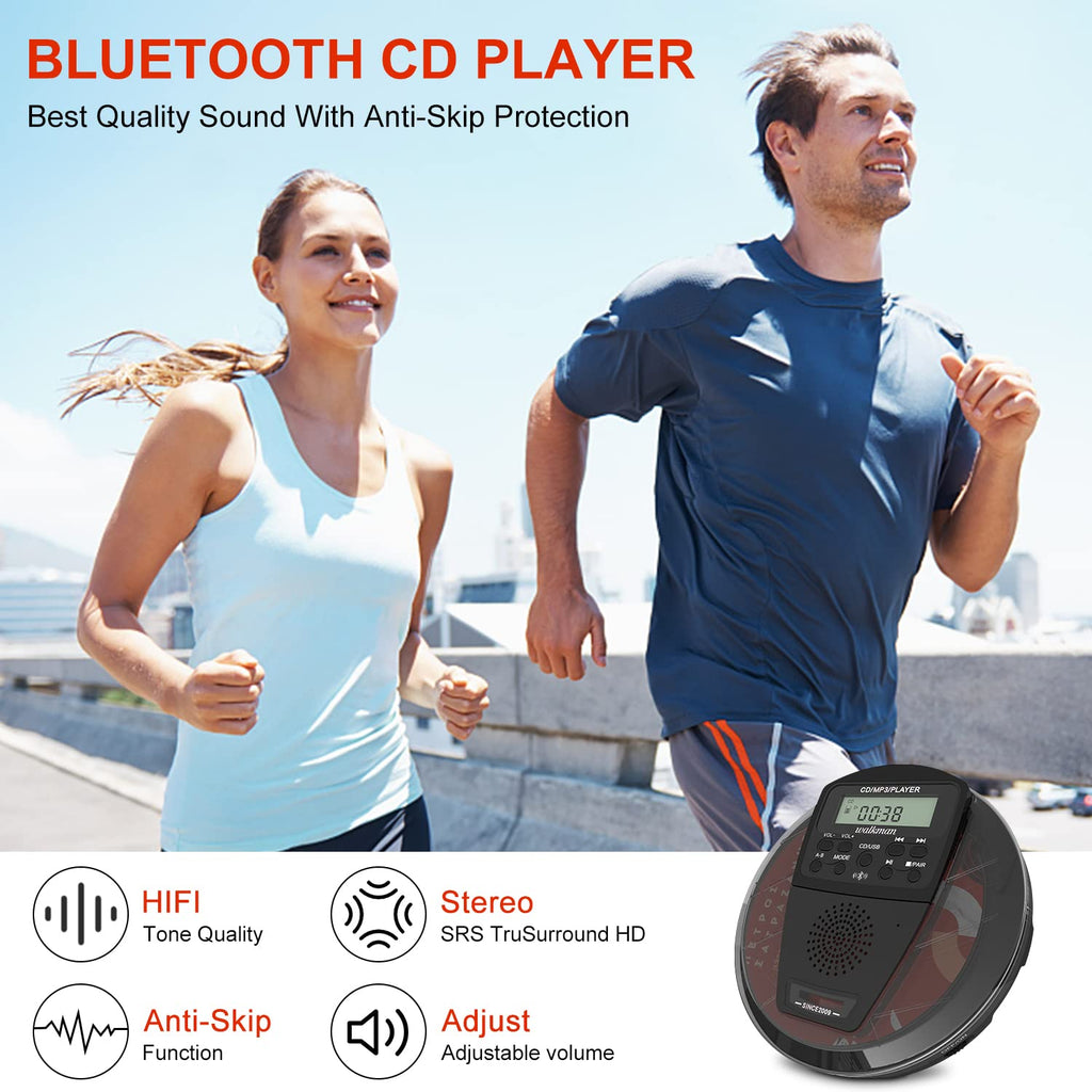 Rechargeable Portable CD Player with Bluetooth A302